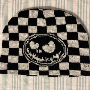 Custom Goth Checker-Print Black and White Unisex Beanie